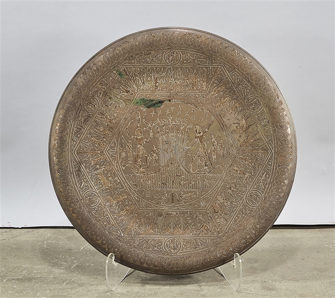 Persian-style hammered brass table