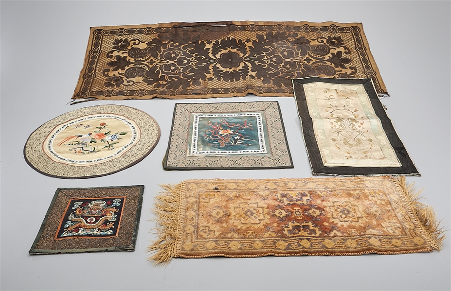 Group of six various textiles,