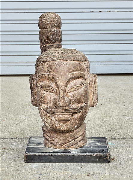 Chinese carved stone head of a