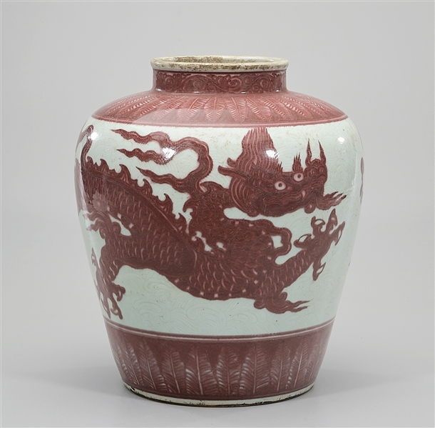 Chinese red and white porcelain