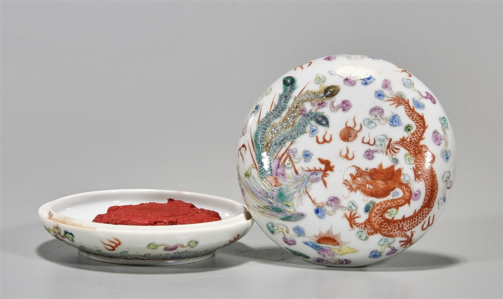 Chinese enameled porcelain seal