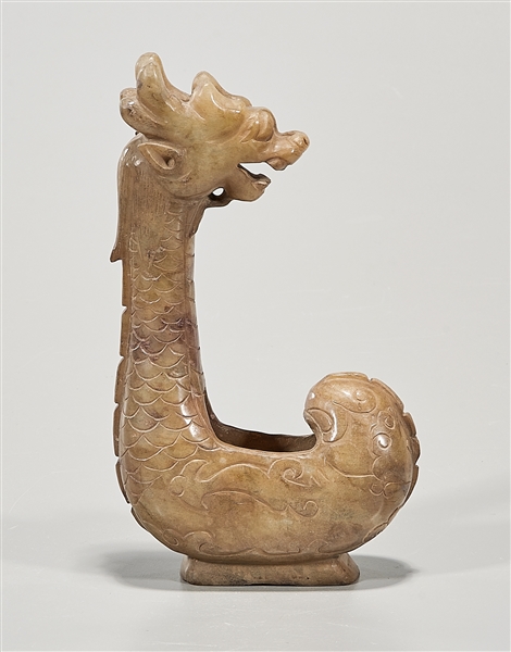 Chinese carved soapstone dragon;
