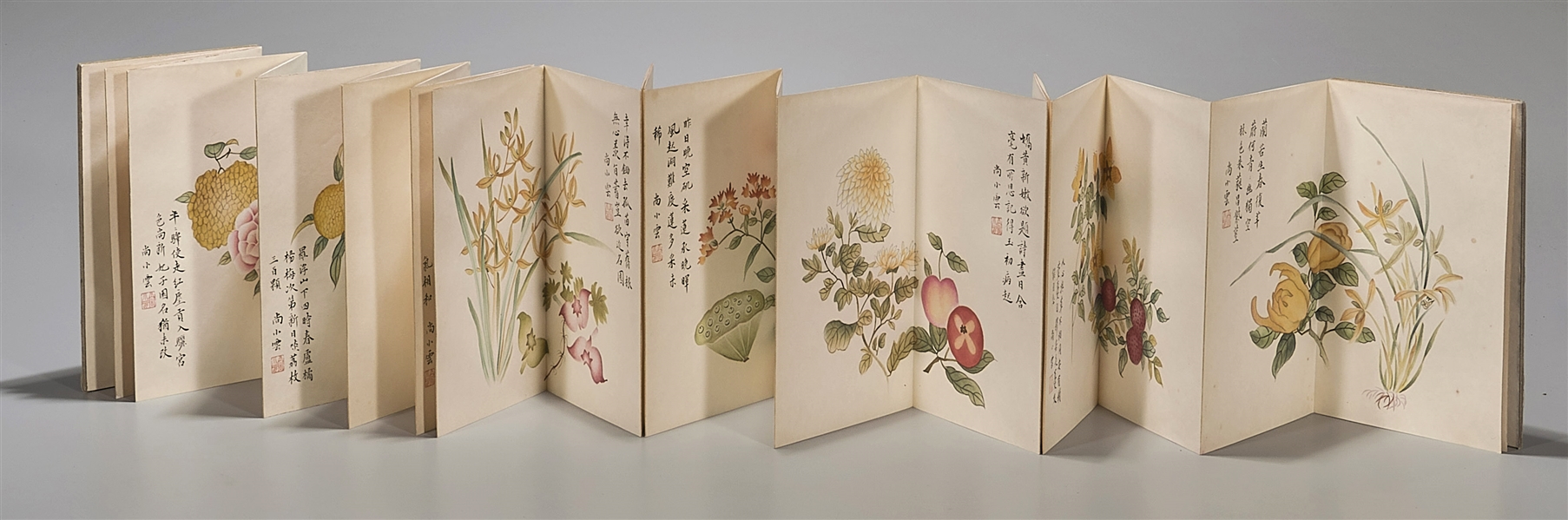 Chinese album of flower paintings