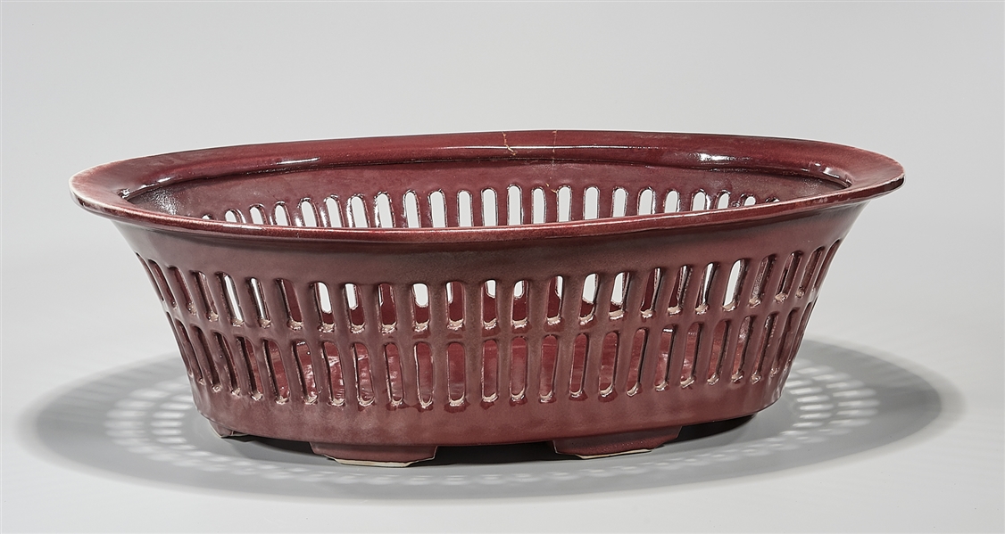 Chinese oxblood porcelain basket  2ae1ae