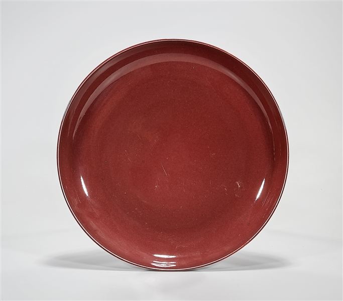 Chinese oxblood porcelain plate;