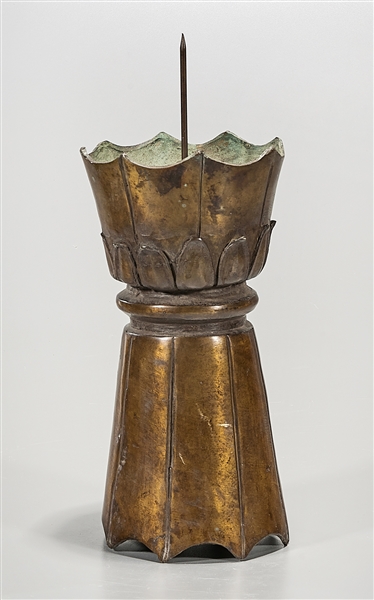 Chinese bronze candlestick; 10"
