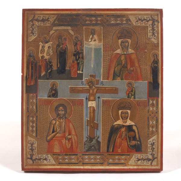 RUSSIAN QUADRIPARTITE ICON OF SAINT 2ae23d