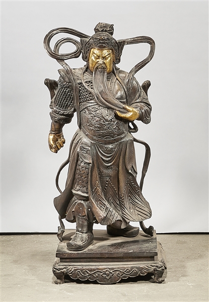 Chinese bronze figure of Guandi;