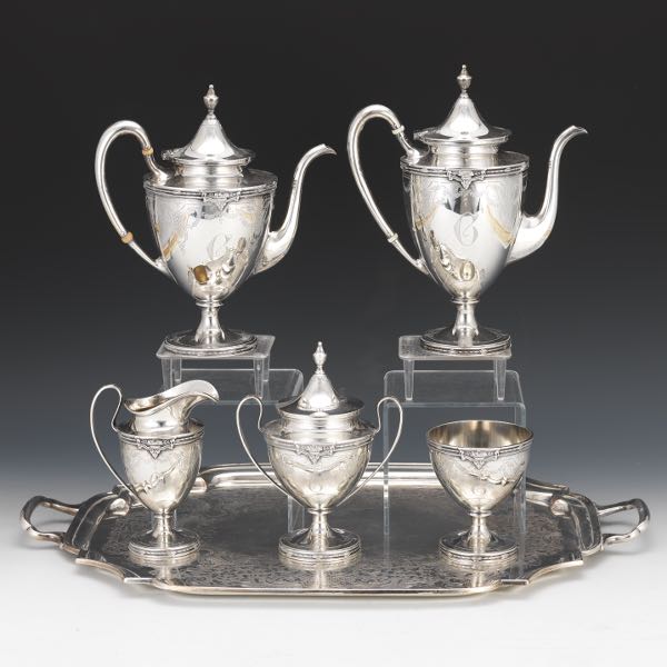 A STERLING SILVER TEA AND COFFEE