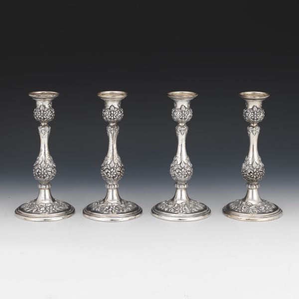 FOUR KIRK & SONS CANDLESTICKS 9