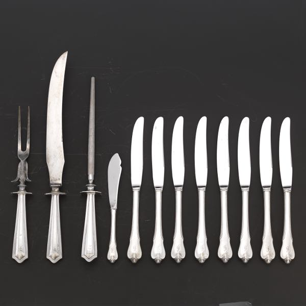 STERLING TABLE KNIVES AND CARVING