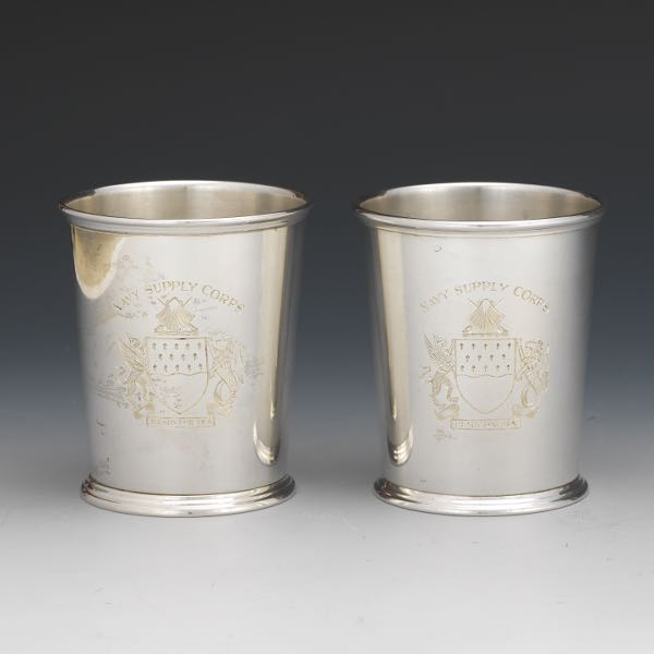 PAIR OF STERLING MINT JULEPS NAVY 2ae2ba