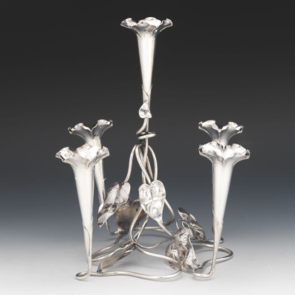 SILVERPLATED 5 CANDLE IVY EPERGNE