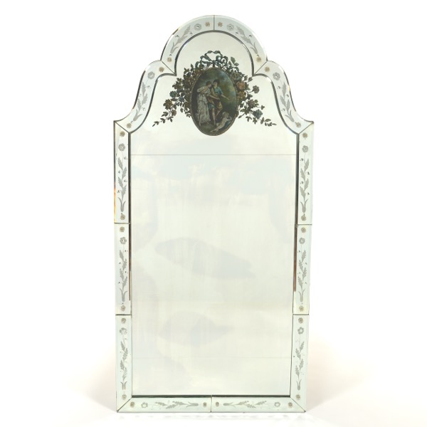 EGLOMISE AND ETCHED GLASS MIRROR 2ae359