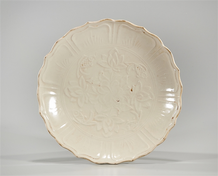Chinese white glazed porcelain dish;