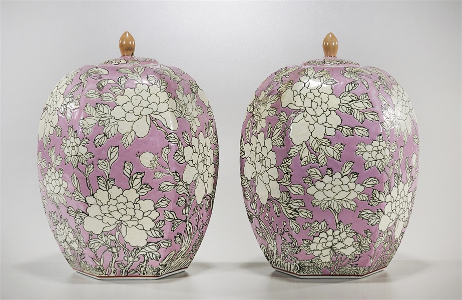 Pair of Chinese enameled ceramic