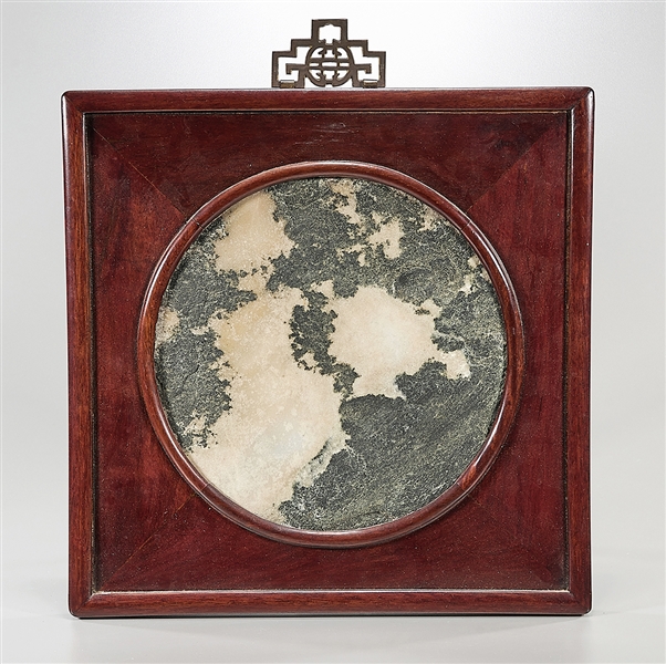 Chinese 'dreamstone' marble plaque;