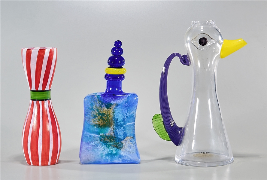 Group of four Kosta Boda art glass