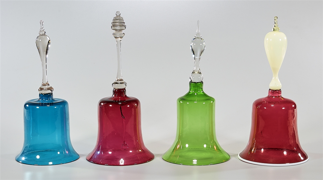 Group of four art glass bell form 2ae41c
