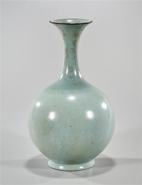 Chinese green glazed globular vase;