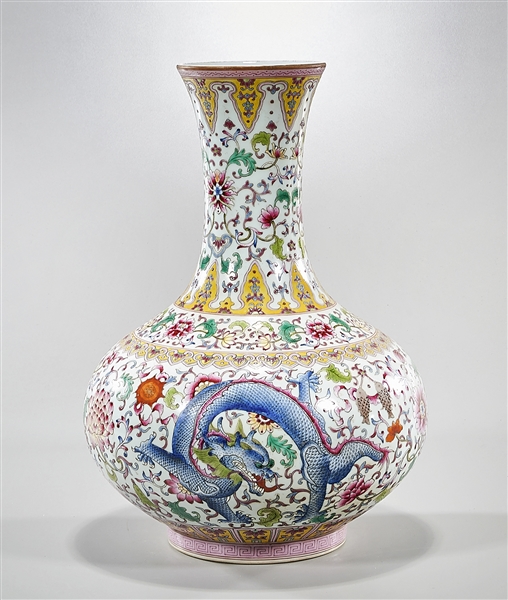 Chinese enameled porcelain vase;