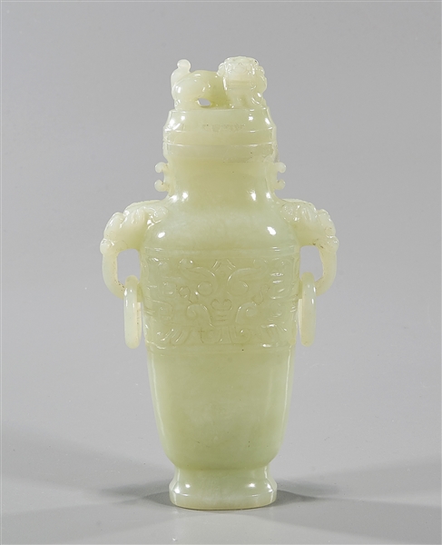 Chinese carved jade covered vase  2ae4d4
