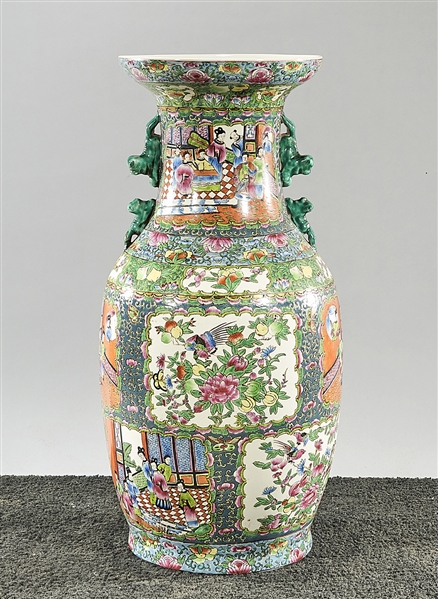 Tall Chinese enameled porcelain vase;