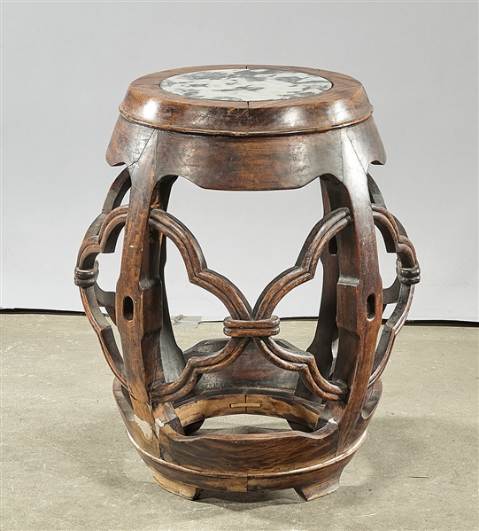 Chinese hardwood stool, with 'dreamstone'