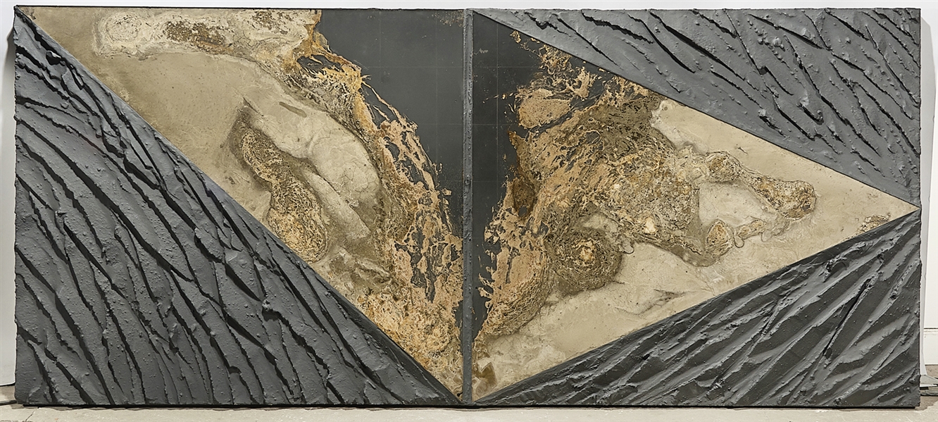 Cement and mixed-media on wood