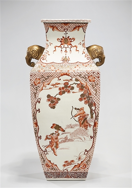 Tall Chinese enameled porcelain