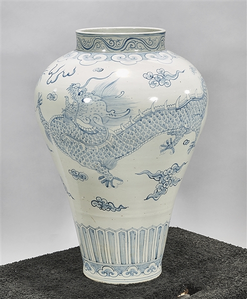 Tall Korean blue and white porcelain