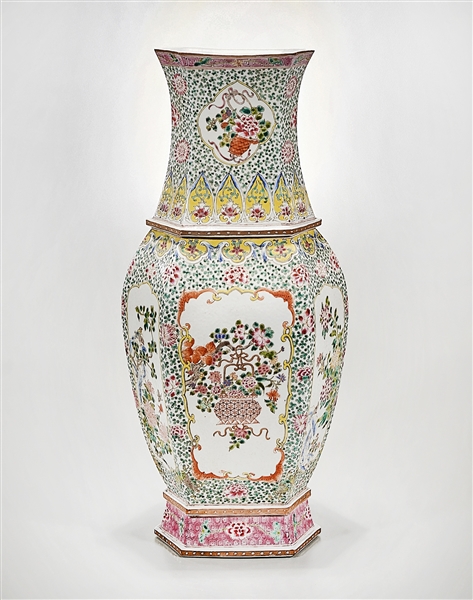 Tall Chinese enameled porcelain