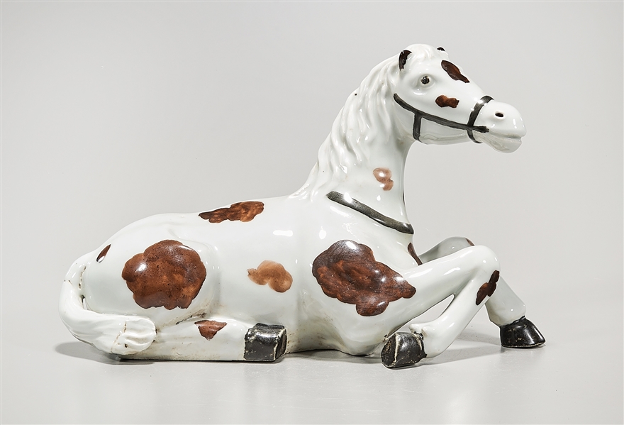 Chinese glazed porcelain sitting horse;