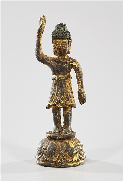 Korean gilt bronze standing Buddha;