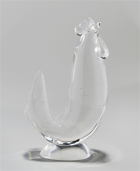 Steuben crystal rooster sculpture/paperweight;