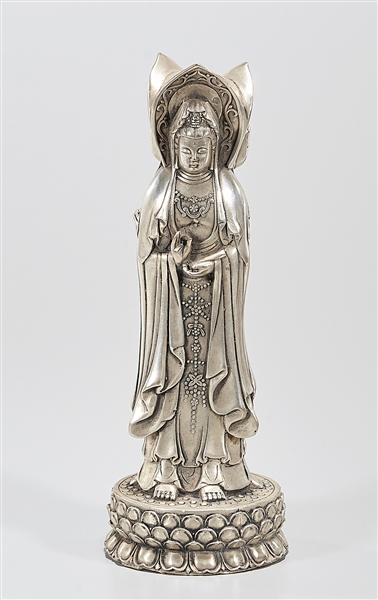 Chinese silver plated triple Guanyin  2ae5f6