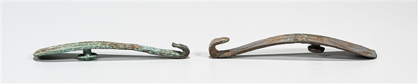 Two Chinese bronze hooks with 2ae627