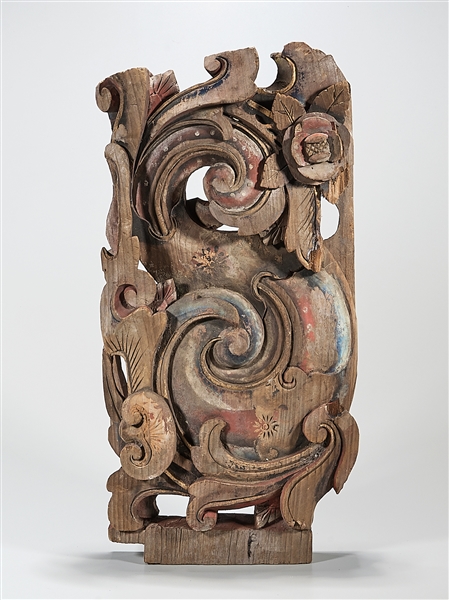 Polychrome carved wood architectural