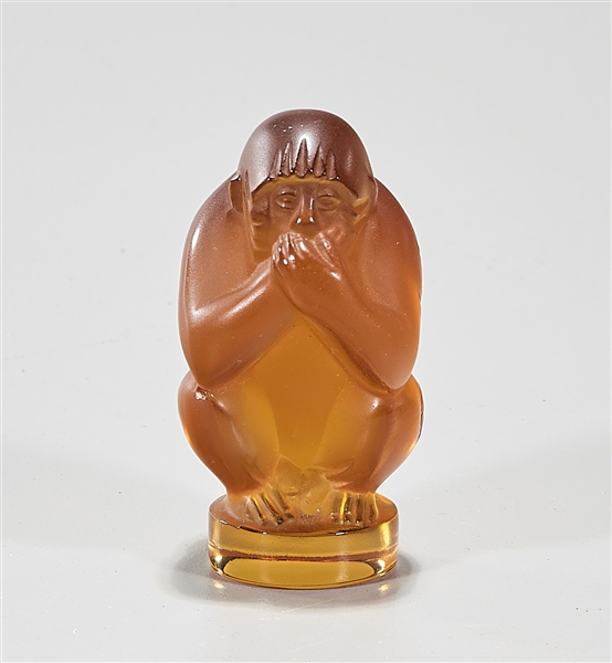 Lalique "speak no evil" monkey;