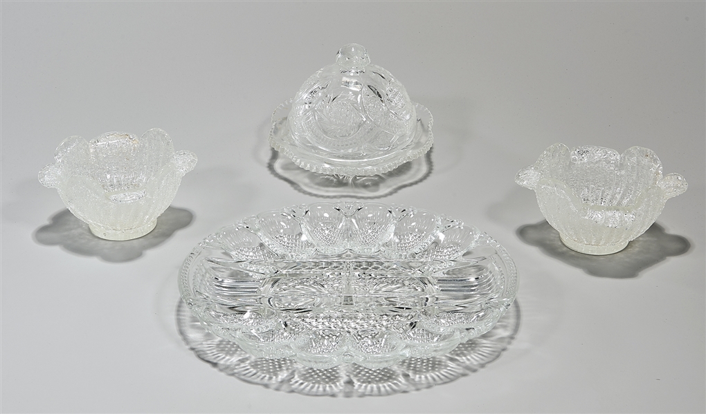 Group of four cut crystal decorative 2ae650