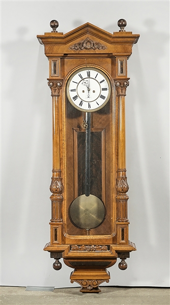 Vintage case hanging clock; 44 x 16