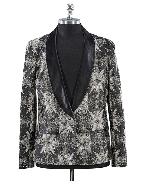 Chanel black and gray jacket; Shoulder: