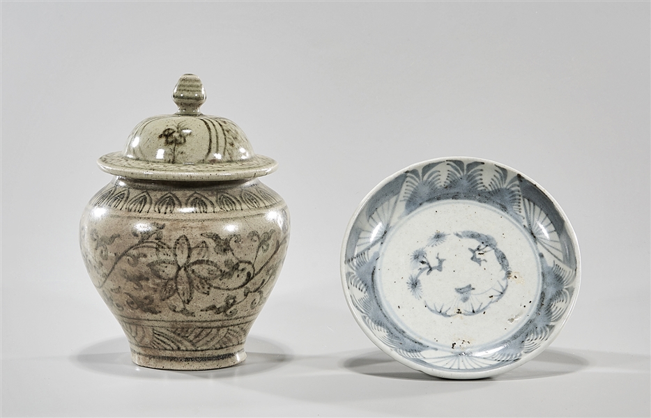 Two Chinese glazed porcelains;