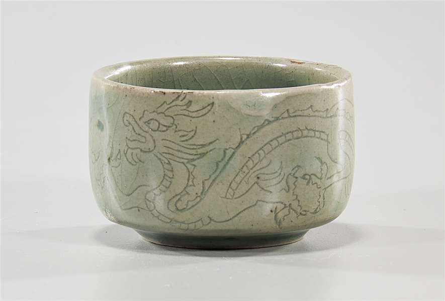 Korean celadon glazed cup; with