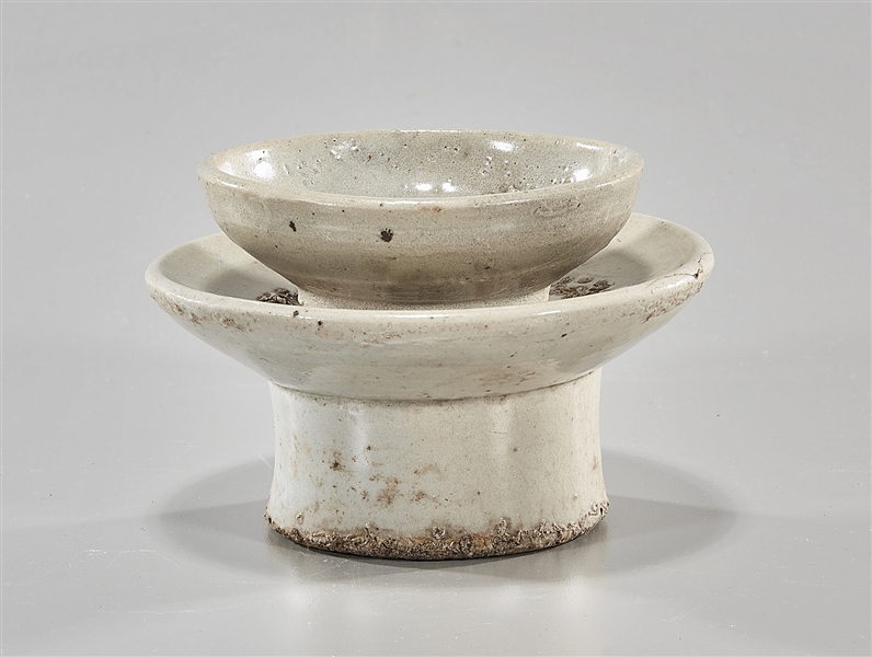 Korean glazed ceramic cup and stand  2ae6c7