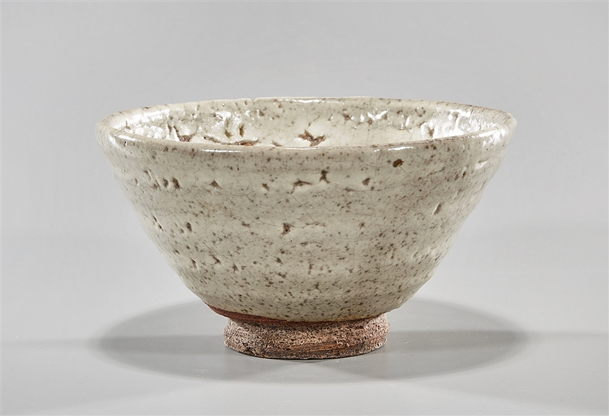 Korean glazed ceramic footed bowl;