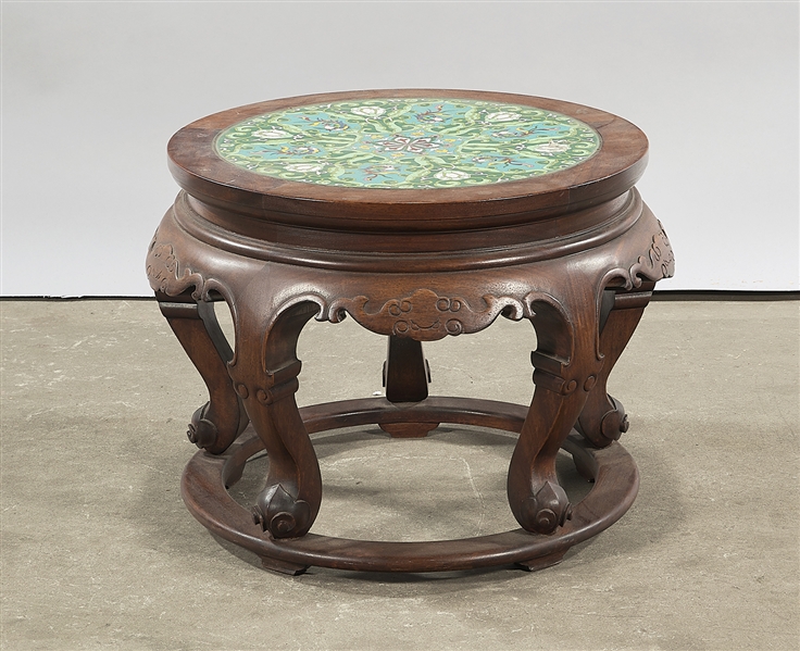 Chinese cloisonne inlaid carved