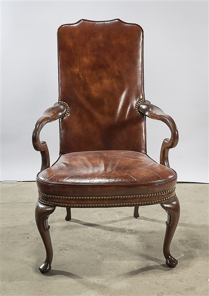 Leather arm chair by Hickory Chair;