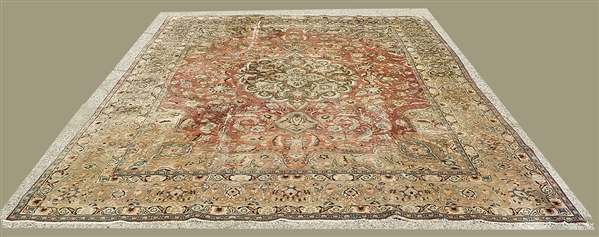 Persian Kashan rug; with central