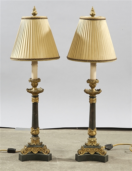 Pair of vintage lamps of Classical column-form